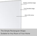 Ruomeng Wall Mirror Beveled Edge Frameless Mirror 24” x 32" Wall Mounted Mirror for Bathroom Vanity and Entryway