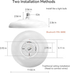 Smart Waterproof LED Flush Mount Ceiling Light Fixture,with Bluetooth Speaker,11 Inch,18 watt,Dimmable Music Lamp,RGB Color Changing Light with Remote Control,for Bathroom,Shower,Bedroom