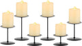 Pillar Candle Holders Candle Plates - Set of 6 Candelabra Candle Stand Iron Plate Minimalism Modern Home Mantel Dinning Table Halloween Decorations Centerpiece for Wedding, Party, Events, Black