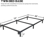 7 Inch Twin Bed Frame, Compatible with Most Brand Box Spring Or Mattress, 6-Leg Support Bed Base, Noise-Free, Easy Assembly, Black