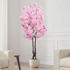 Faux Cherry Blossoms Tree Pink 6FT Artificial Cherry Blossom Tree Beautiful Flowering Trees for Home Decor