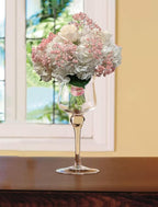Glass - Footed - Vase - for Table - Fill with Flowers - Candle Holder - 15.5" H - Made in Europe- by barski