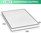 PayLessHere | 6 Inch Full Mattress | Medium Firm Hybrid Mattress | White | with High-Density Foam and Breathable Cover | Pocket Spring Design, Pressure Relief | Bed in a Box, CertiPUR-US Certified