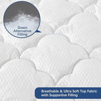 Twin Air Mattress Pad Sheets Cover, Air Mattress Topper Protector Plush Quilted, Soft Breathable and Noiseless Down Alternative Mattress Pad with Deep Pocket Fits Up to 16 inch Mattress