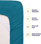 Sweet Home Collection 6 Piece 1500 Supreme Collection Brushed Microfiber Deep Pocket Sheet Set-2 Extra Pillow Cases, Great Value, Rv Short Queen, Teal