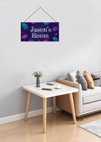 Personalized Galaxy Sign Custom Name Universe Wall Art Decoration Exquisite Decorative Signs for Kids Room Door Decor Outer Space Themed Nursery Decor For Boys Room Girls Bedroom