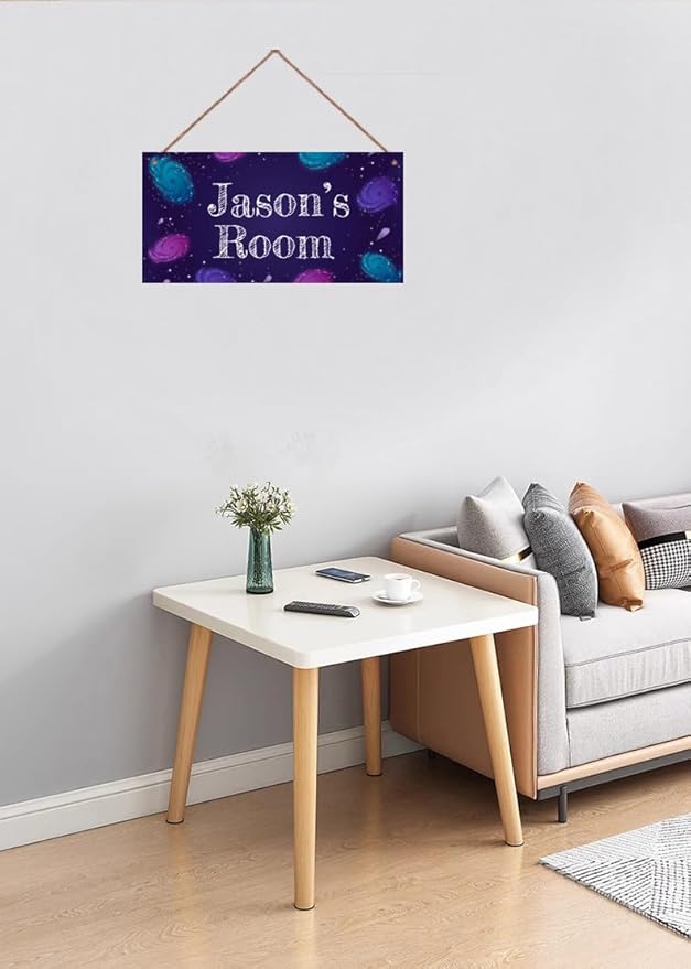 Personalized Galaxy Sign Custom Name Universe Wall Art Decoration Exquisite Decorative Signs for Kids Room Door Decor Outer Space Themed Nursery Decor For Boys Room Girls Bedroom