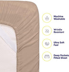 Sweet Home Collection 6 Piece 1500 Supreme Collection Brushed Microfiber Deep Pocket Sheet Set-2 Extra Pillow Cases, Great Value, Rv Short Queen, Taupe