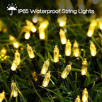 LYHOPE Battery Christmas Lights, 2Pack Total 66ft 200 LED Christmas Lights Waterproof 8 Modes Battery Operated String Light for Outdoor & Indoor, Xmas Tree, Wreaths, Holiday Decoration (Warm White)