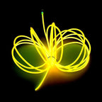 MaxLax EL Wire Yellow, 2M Portable Battery Pack Neon Light Strip 360° Cuttable Glowing Rope Lights for Parties, Halloween, DIY Decoration