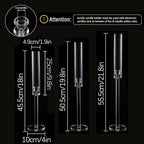 Vincidern 24pcs Taper Candle Holder Acrylic Candlestick Holder Clear Set for Table Centerpiece, Long Candle Stick Candle Stand Cylinder Shade for Halloween, Christmas Wedding Party Dining Room Decor