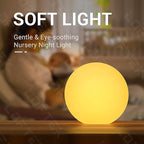 LOFTEK 8-inch LED Night Light Ball: 16 RGB Colors and Dimmable Globe Light with Remote, Upgraded Folding Handle, Seamless Matte Housing, Rechargeable IP65 Floating Pool Light, for Nursery or Decor