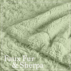 The Connecticut Home Co Throw Blanket Soft Fluffy Room Decor, Cozy Warm Throws for Bed, Couch, Gifts for Women, Bedroom Cute Aesthetic Blankets Shag and Sherpa, 65x50, Sage