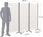 Morngardo Room Divider Folding Privacy Screens 3 Panel Partitions Dividers Portable Separating for Home Office Bedroom Dorm Decor