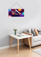 Personalized Sign Rocket Sign, Outer Space Theme Wall Decor Custom Name Door Plate for Kids Room Nursery Stars Galaxy Art Wall plaques For Boys Room Girls Bedroom