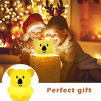 WHA&DARREN Large Koala Night Light for Kids,Cute Baby Lamp, Silicone Bedside Lamp,Portable Night Light for Kids Room, Rechargeable Animal Lights for Girls and Boys