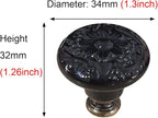HUAMULAN 15 PCS Cabinet Knobs Glossy Ceramic Dresser Mushroom Table Drawer Cupboard Pull Furniture DIY Wardrobe Solid Color Vintage Handle,with 3 Size Mounting Screws