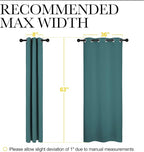 NICETOWN Thermal Insulated Solid Grommet Blackout Curtains/Drapes/Panels for Dining Room (Sea Teal, 1 Pair, 42 by 63-Inch)