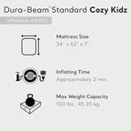 Intex 66803EP Cozy Kidz Inflatable Airbed: Fiber-Tech – Velvety Soft Surface – Carry Bag Included – Color May Vary – 34.5" x 62" x 7"