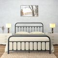 Golden Gate Beds Vintage Style Metal Bed Frame with Wrought Iron Headboard and Footboard, Classic Platform Bedframe with Storage, No Box Spring Needed, Mattress Foundation, Black, Queen Size