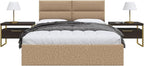 Vänt Upholstered Wall Panels - Queen/Full Size Wall Mounted Headboards - Faux Merino Wool Camel - Set of 4 Panels (Each Individual Panel 30"x11.5")