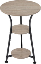 Dulcii Round Side Table for Narrow and Small Spaces,3 Tier Small Round End Table Sofa Side Table for Living Room,Small Bedside Table Round Nightstand for Bedroom