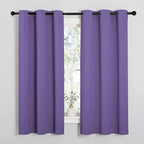 NICETOWN Lilac Purple Room Darkening Curtains for Kitchen, Window Treatment Thermal Insulated Solid Grommet Room Darkening Curtains/Drapes for Bedroom (Set of 2, 42 inches Wide by 68 inches Long)