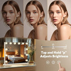M MIVONDA Vanity Mirror with Lights, Lighted Makeup Hollywood Mirror with Dimmable 3 Color Lights LED Bulbs for Desk and Wall, Mirrors with Plug-in and USB Charger for Bedroom