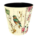 10L/2.64 Gallon Trash Can, Decorative Waste Basket, PU Leather Waste Paper Basket, Waterproof Garbage Can for Bathroom, Bedroom, Office, Kitchen and Living Room - Colorful Bird