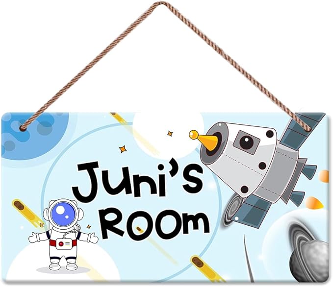 Personalized Signs Customized Sign Astronaut Sign, Custom Name for Nursery Bedroom Kids Room Wall Art Decor Outer Space Themed Decor For Boys Room Girls Bedroom