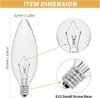 20-Pack E12 Candelabra Light Bulbs 40W Warm White 2500K, 380 Lumen Dimmable Chandeier Light Bulbs for Ceiling Fan, Pendants or Outdoor, B10 Clear Incandescent Candle Bulbs