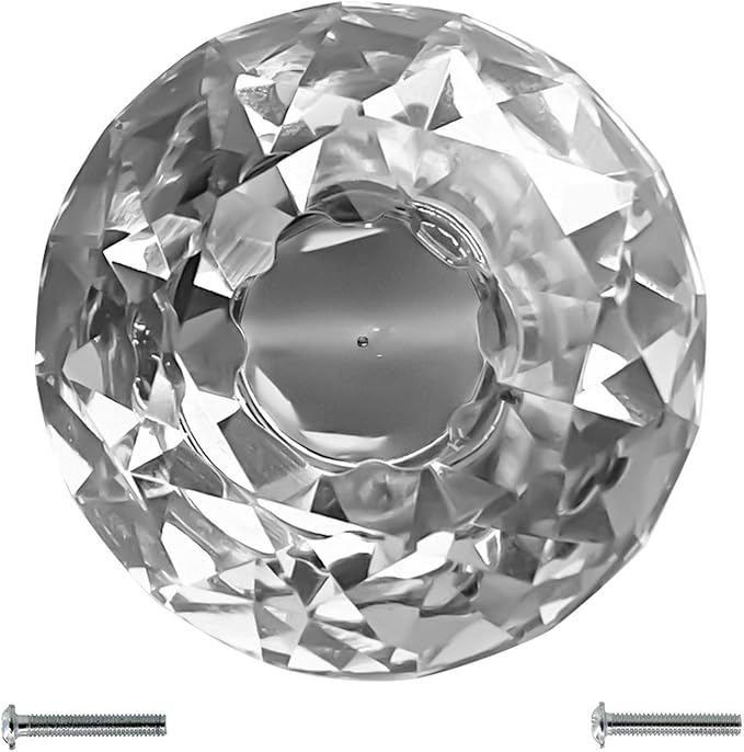 Dynasty 30mm Glass Crystal Dresser Drawer Kitchen Cabinet Door Hardware Knobs Handles - Color | Quantity Choice