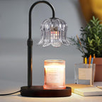 Candle Warmer Lamp with Timer: Adjustable Dimmable Height Adjustable - Flower Shape Wax Lamp Jar Candles No Flame Modern Home Decor Table Lights - Vintage Home Bedroom Decor