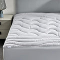 SLEEP ZONE King Size Cooling Mattress Pad, Premium Zoned Quilted Fitted Mattress Topper, Elastic Mattress Protector Cover, Machine Wash Durable, Deep Pocket 8-21 inch, Silver Grey, King