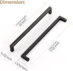 Ravinte 10 Pack Solid Kitchen Cabinet Handles Oil Rubbed Bronze Cabinet Pulls Slim Drawer Pulls with 7-1/2 Inch Hole Center Square Bar Kitchen Cabinet Hardware