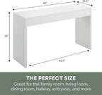 Convenience Concepts Northfield Hall Console Table 48" - Modern, Minimalist Narrow Sofa Display Accent for Contemporary Living Room, Entryway, or Hallway, White