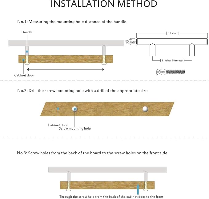 Ravinte 30 Pack | 5 Inch Cabinet Pulls Matte Black Stainless Steel Kitchen Drawer Pulls Cabinet Handles 5 InchLength, 3 Inch Hole Center