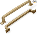 KHTUMEWARE 10 Pack 6-1/4 Inch Cabinet Handles - Brushed Brass & Gold Kitchen Cabinet Hardware with Drawer Handles