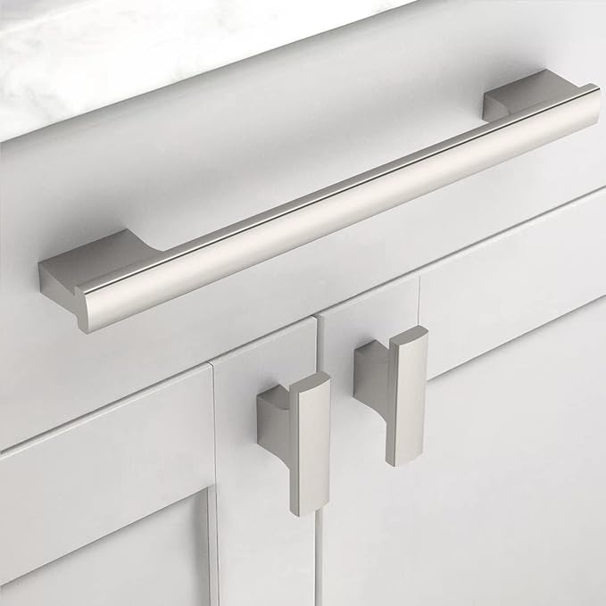 Asidrama 10 Pack 7.5 Inch(192mm) Brushed Satin Nickel Kitchen Cabinet Handles, Cabinet Pulls Kitchen Cabinet Hardware for Cupboard Drawer Pulls