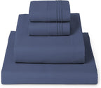 Mellanni California King Sheets Set - 4 PC Iconic Collection Bedding - Hotel Luxury, Extra Soft, Cooling Bed Sheets - Wrinkle, Fade, Stain Resistant (Cal King, Blue Nova)