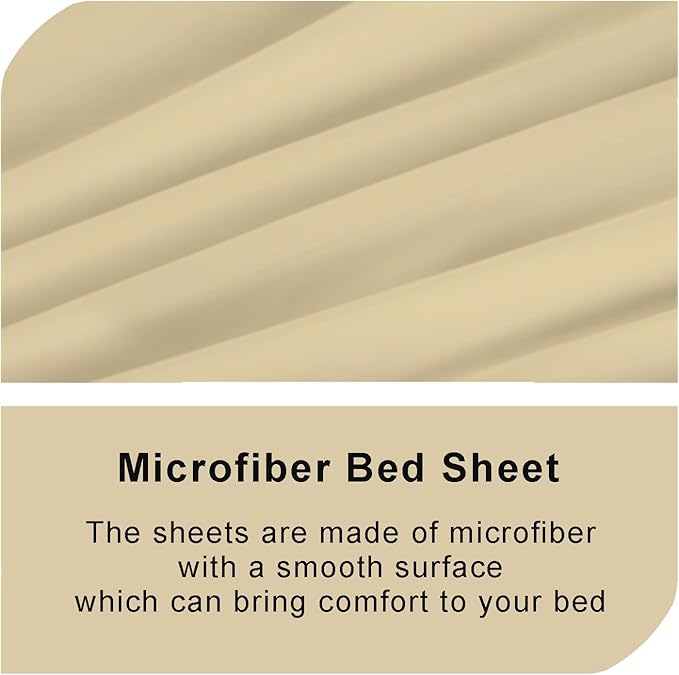 Bedecor Air Bed Sheets for Mattress Cover Removable Bed and Elastic Band Super Soft and Breathable & Deep up to 21" Beige Twin XL