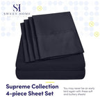 Twin Size Bed Sheets - 4 Piece 1500 Supreme Deluxe Collection Deep Pocket Ultra Soft Twin Sheet Set Bedding - 1 EXTRA PILLOW CASES, GREAT VALUE, Twin, Navy