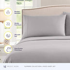 Full Size Sheet Sets - Breathable Luxury Sheets with Full Elastic & Secure Corner Straps Built In - 1800 Supreme Collection Extra Soft Deep Pocket Bedding Set, Sheet Set, Full, Silver