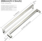 Cabinet Pulls Brushed Nickel Cabinet Handles Square Drawer Pulls, 40 Pack 11-1/3 Inch Stainless Steel Kitchen Door Cupboard Handles, Cabinet Hardware Drawer Handles, 288mm Hole Centers