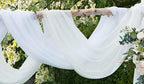 LinenZone White Window Scarf Valance in 144 Inch Size. Use Window Scarves as Canopy Bed or Backdrop Curtains, Curtain Scarf, or Sheer Fabric for Draping. (Amazing 55 x 144, White)