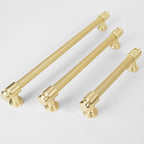 6 Pack 10 inch(254mm) Brushed Brass Cabinet Handles - Gold Drawer Pulls for Kitchen & Dresser
