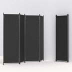Morngardo Room Divider, Folding Privacy Screens, 4 Panel Room Partitions, 88" Foldable Wall Dividers, Portable Separating for Home Office Bedroom Dorm Decor (Black)