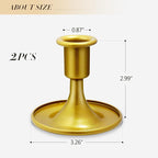 Candlestick Holders 2 PCS Short Metal Taper Candle Holders, KSWING Gold Candle Stick Holders Set, Perfect for Table Centerpiece Mantel Party Wedding Christmas Home Decor, Set of 2