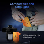 FLEXTAILGEAR MAX Pump Portable Air Pump with 3600mAH Battery USB Rechargeable Air Pump-Quick Inflate Deflate for Sleeping Pads, Air Mattress, Pool Toys, Floats, Swimming Ring, Air Bed (Orange)