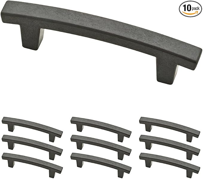 Franklin Brass (10-Pack) – Soft Iron Cabinet Handles, 3 Inch Hole Center, Pulls for Drawers, Kitchen Cabinet Door, Dressers | Pierce